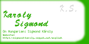 karoly sigmond business card
